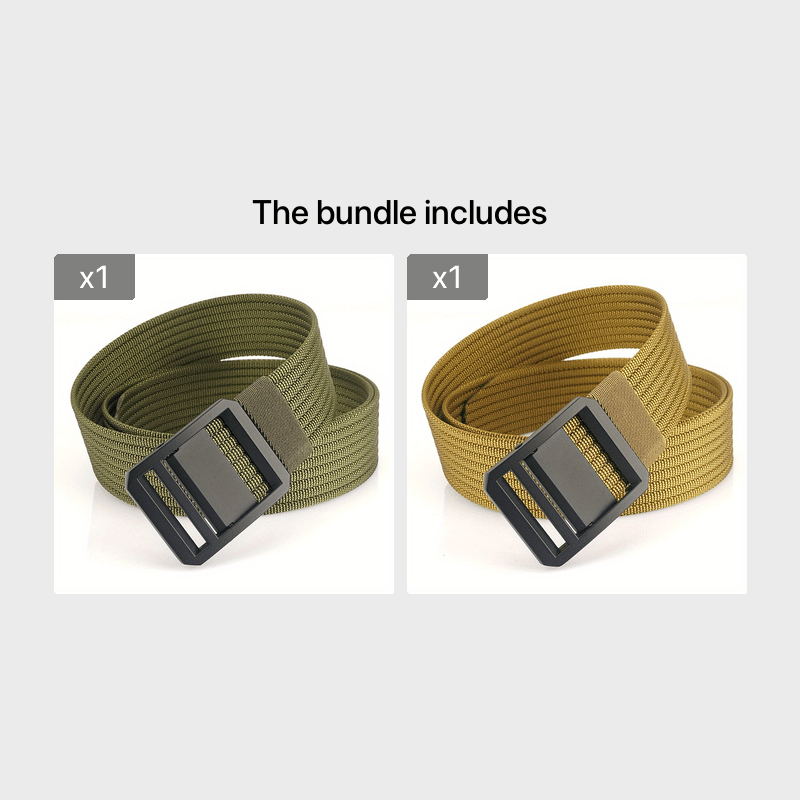 Men's Metal Buckle Nylon Braided Belt Casual Youth Belt