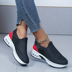Women's Platform Knit Sneakers Slip-on Casual Shoes