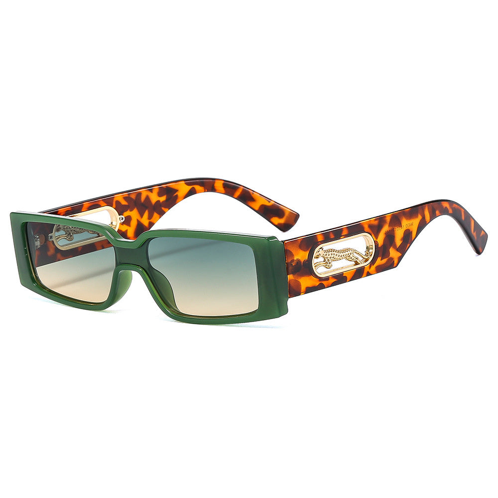 Men's Rectangular Sunglasses Vintage Integrated Lens Sun Protection