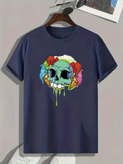 Skull And Ice Cream Men's Graphic T-shirt for Summer