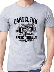 Men's Classic Car Graphic T-shirt for Summer Outdoor Wear
