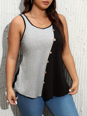 Colorblock Button Tank