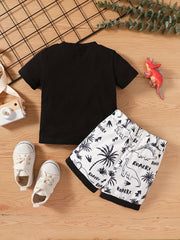 Boys Dinosaur T Shirt & Shorts Set for Summer