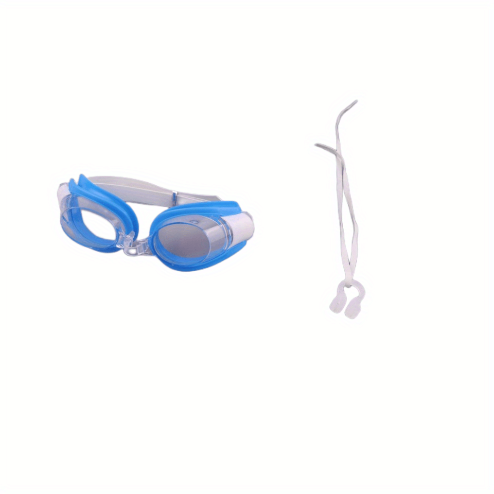 Professional Swim Goggles Adjustable Anti-fog Glasses with Earplugs & NoseClip