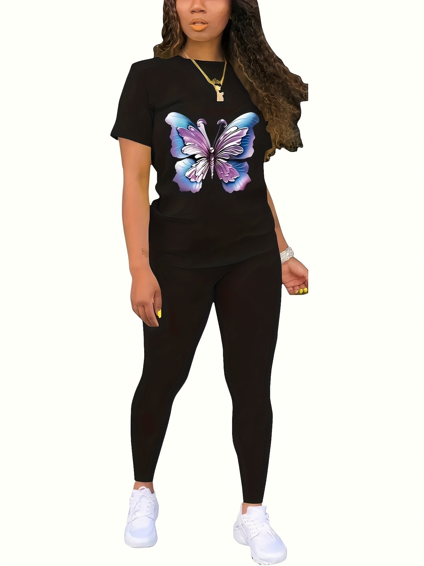 Juneteenth Graphic Tee & Leggings Set Plus Size Two Piece Outfit