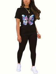 Juneteenth Graphic Tee & Leggings Set Plus Size Two Piece Outfit