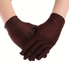 Satin Short Gloves Silky Solid Gloves For Formal Dance Prom Costume