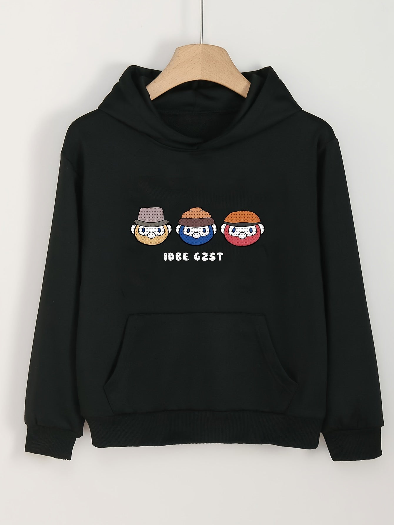 Girls Hooded Sweatshirt Boys Pattern Long Sleeve Pullover