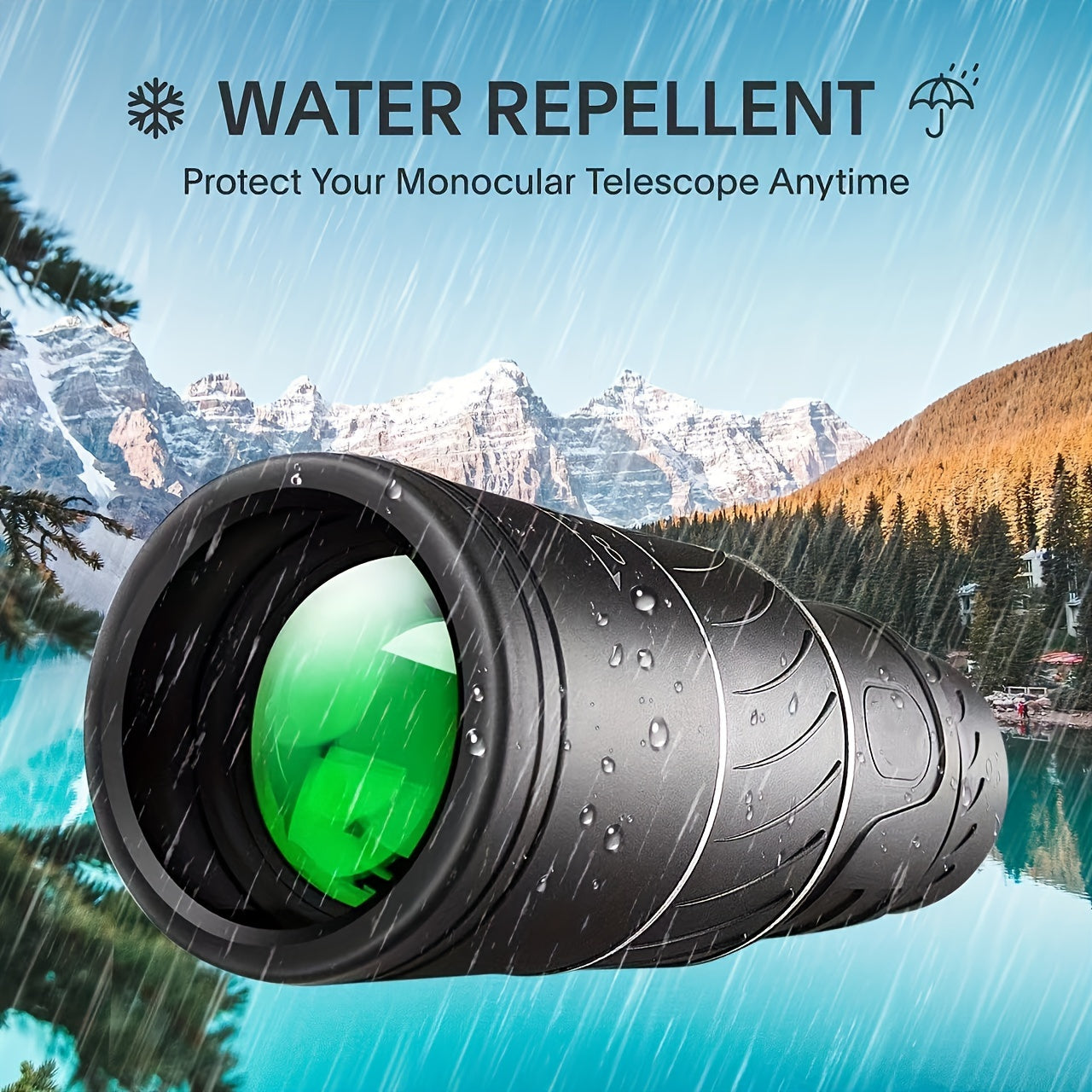 16x52 HD Monocular Wide Field View Night Camping Travel Bird Watching