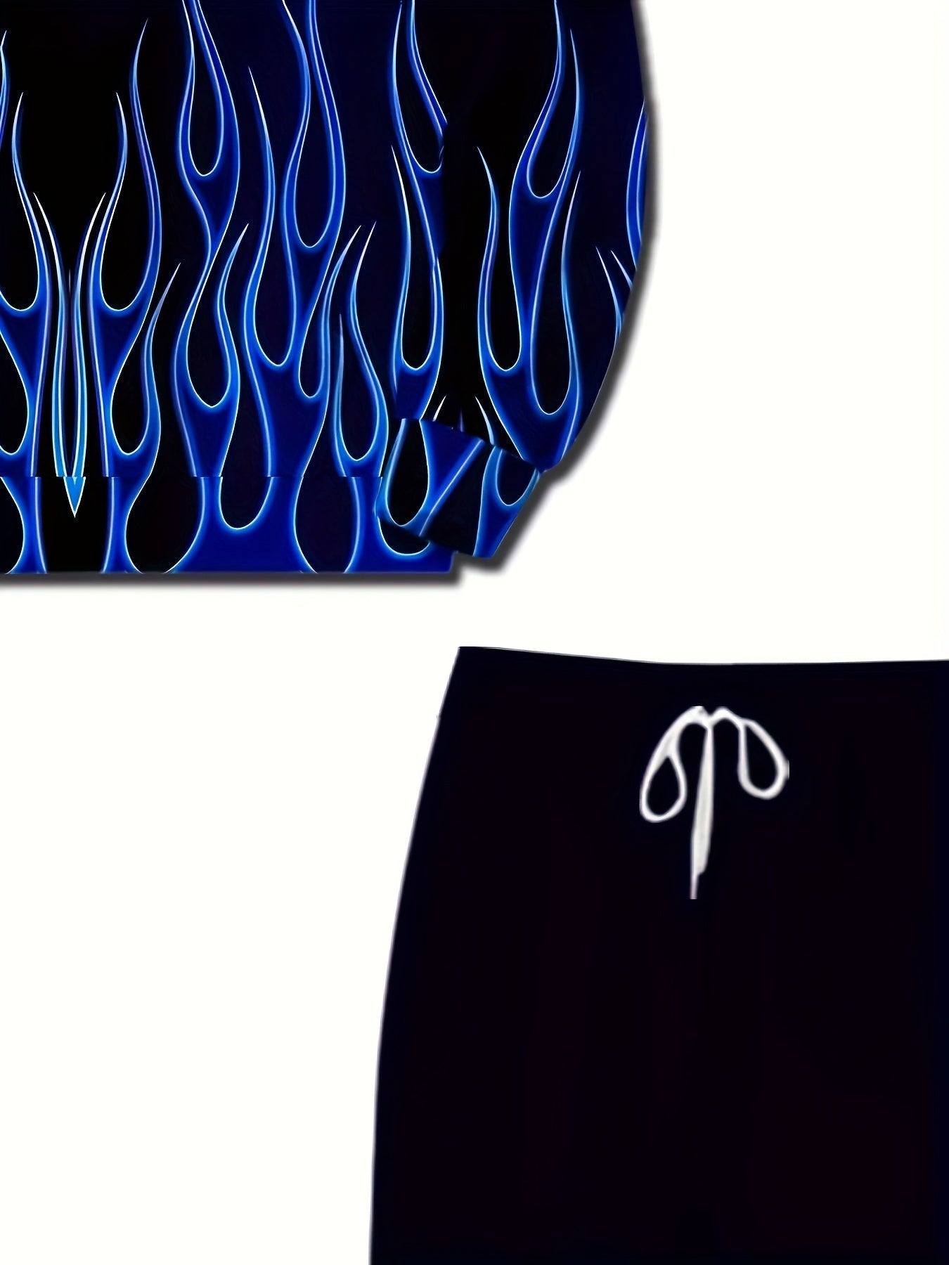 Flame 3D Print Men's 2pcs Hoodie & Sweatpants Set