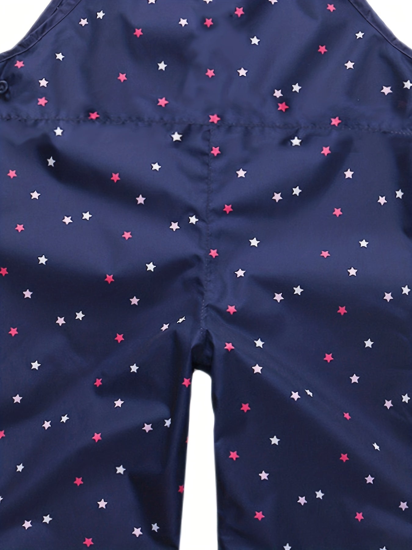 Girls' Star Print Overalls & Rain Pants Set