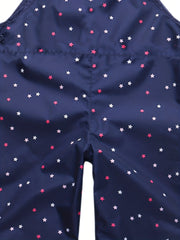 Girls' Star Print Overalls & Rain Pants Set