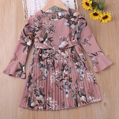 Floral Flare Long Sleeve Dress for Girls