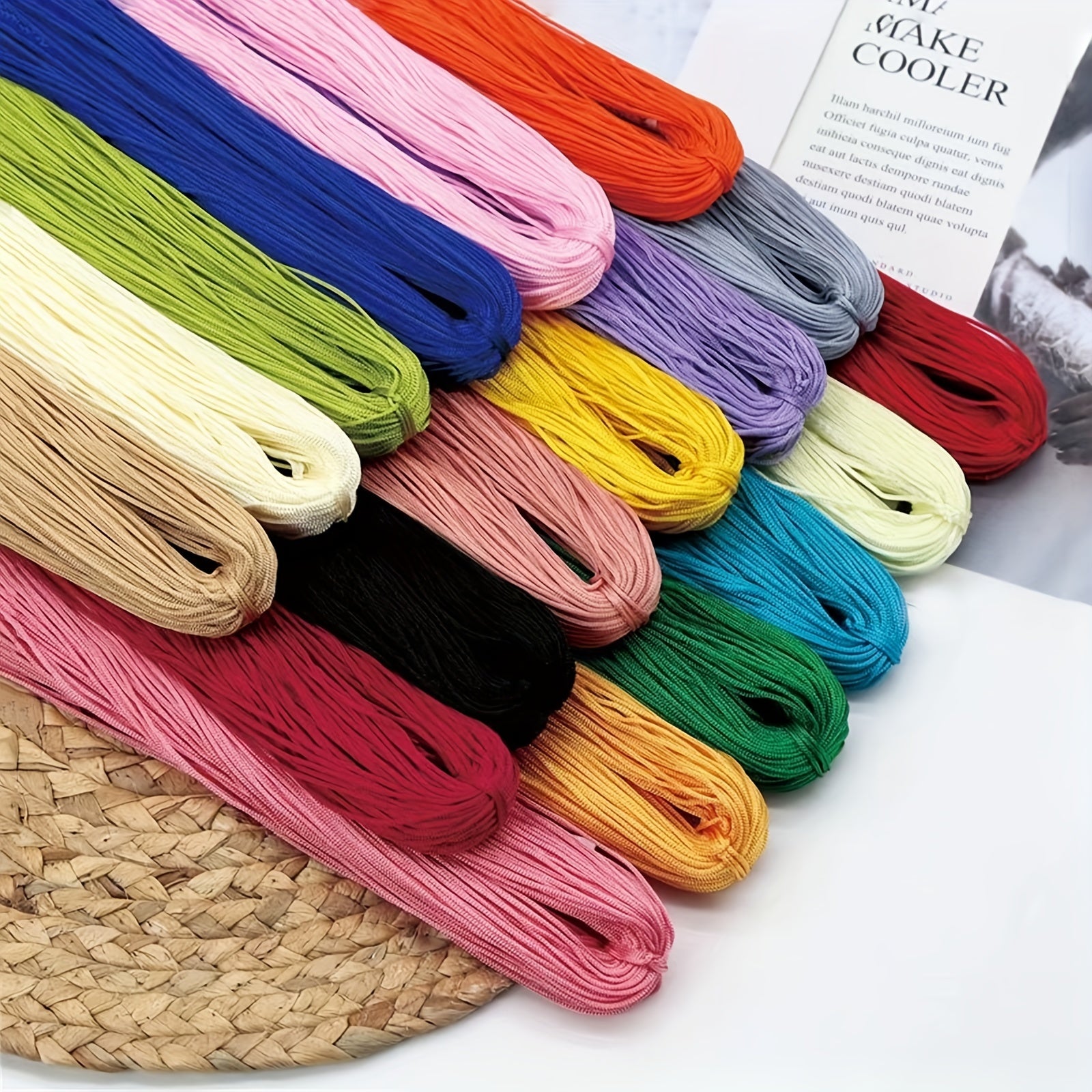 1pc 50g Nylon Cord Summer Crochet Yarn DIY Hand Woven Hat Bracelet 1mm