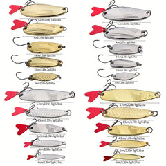 50pcs Metal Spoon Fishing Lure Spinner Bait Kit with Box Bass Trout Salmon