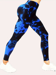 Tie Dye Butt Lifting Yoga Sports Leggings High Waist