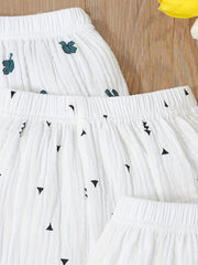 3pcs Graphic Baby Boy's Shorts Bread Casual Comfy Pants