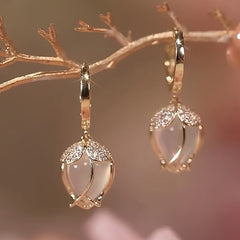 Crystal Tulip Earrings Vintage Party Jewelry Gift For Women