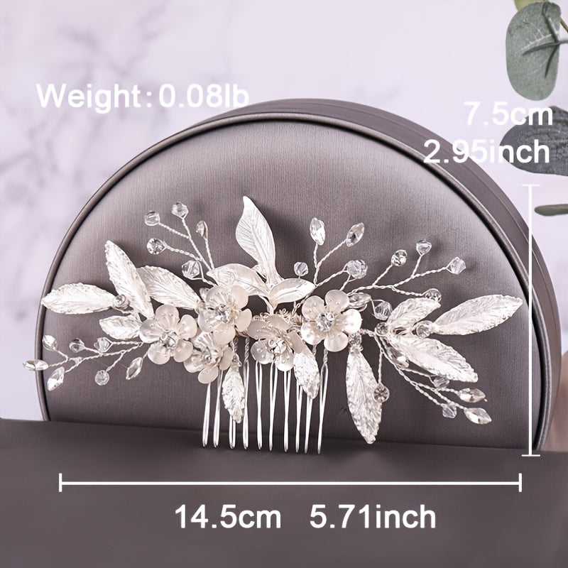 Pearl Wedding Hair Comb Bridal Headpieces Rhinestone Hair Jewelry