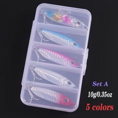5pcs Metal Jigs Sinking Spoons Micro Jigging Bait