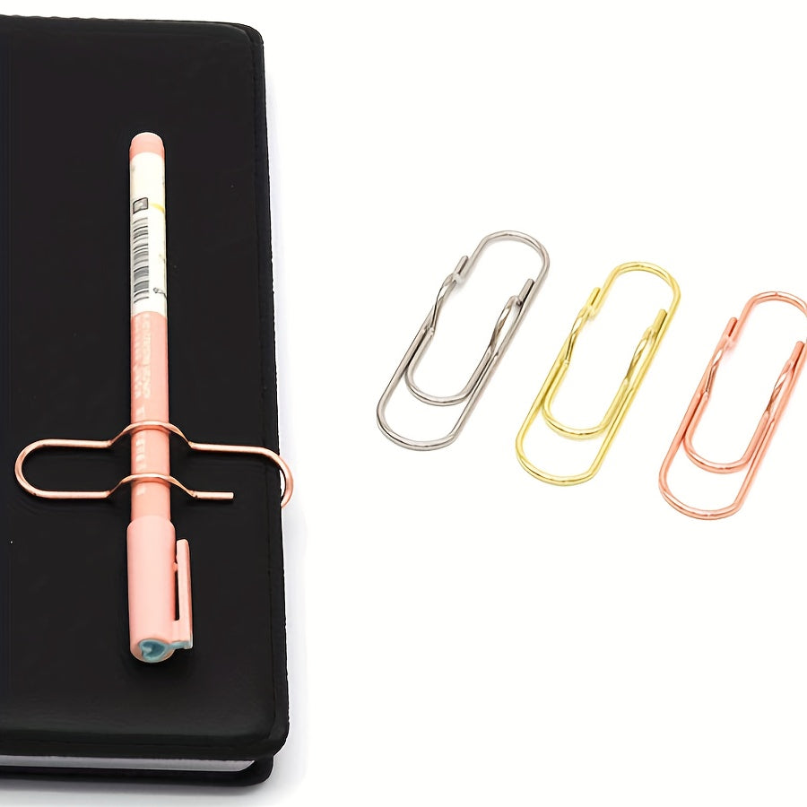 5pcs Metal Pen Clips Paper Clip Stationery Tool