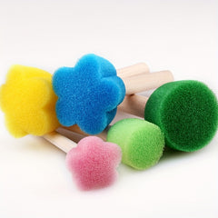5pcs Mini Flower Sponge Stamp Set - 5 Colors - Students Painting Sponge Stamp