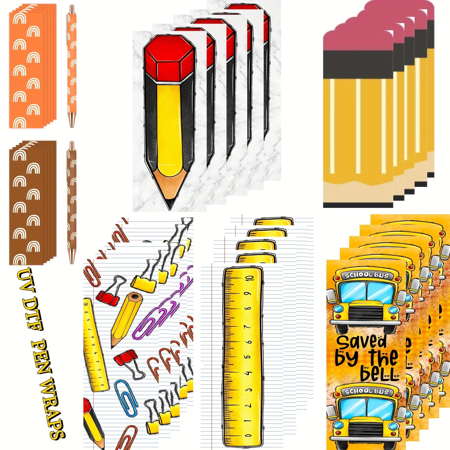 25pcs UV DTF Pen Wrapping Decals Vinyl Stickers for Crafts, Gift, Office