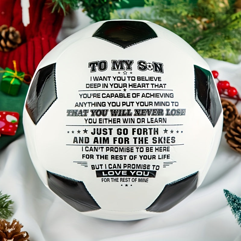 Soccer Ball 'Dad Mom To Son I Love You' Gift (No Pump)
