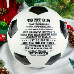 Soccer Ball 'Dad Mom To Son I Love You' Gift (No Pump)