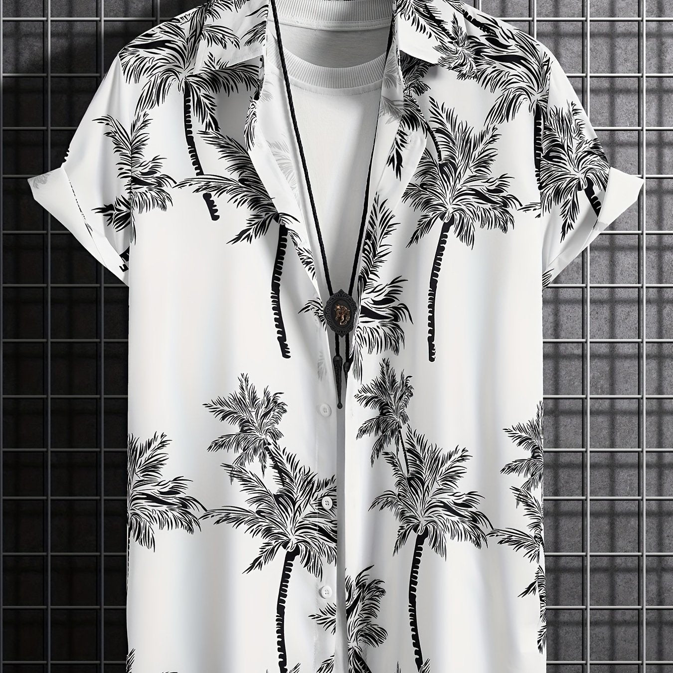 Palm Tree Pattern Hawaiian Shirt Men's Summer Vacation Resort