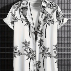 Palm Tree Pattern Hawaiian Shirt Men's Summer Vacation Resort