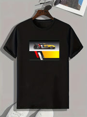 Men's Sportscar Print Comfy T-shirt Active Tee