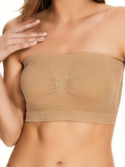 3pcs Seamless Bandeau Bras Breathable Strapless Bra Women's Lingerie