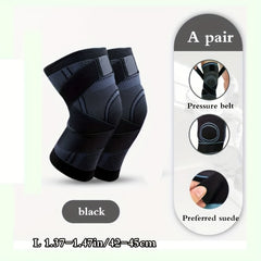 2pcs Knitted Sports Fitness Knee Pads Elastic Breathable 3D Weaving Dual Straps