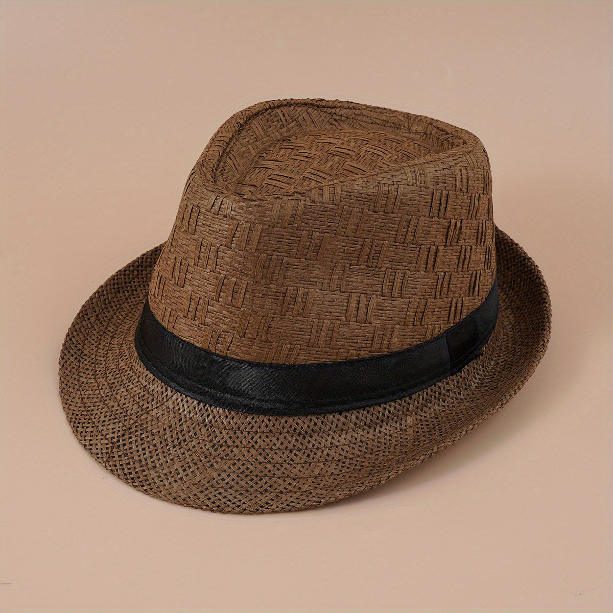 Vintage Fedora Cap Straw Sun Hat Lightweight Breathable Trilby Hats