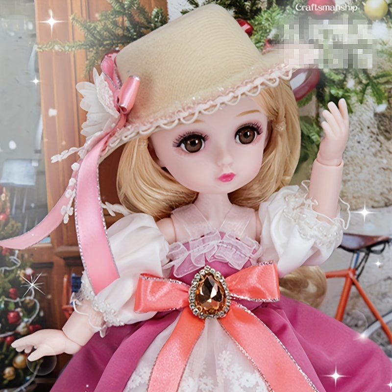 Adorable 13 Joints Sweet Doll with Realistic 3D Eyelashes and Hair