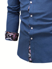 Paisley Binding Men's Long Sleeve Shirt