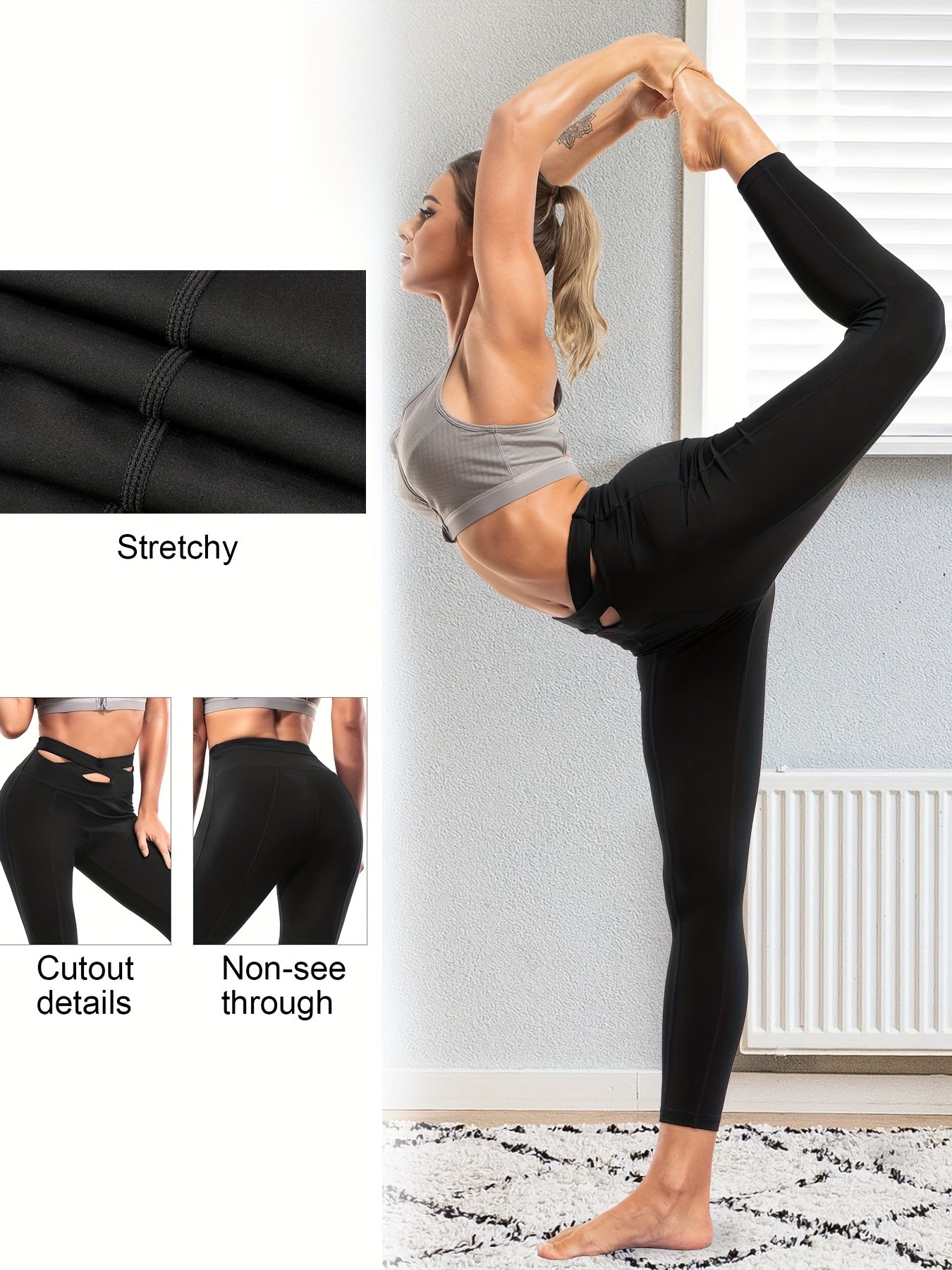 Cross Hollow High Waist Legging Tummy Control Yoga Pants