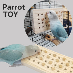 Wooden Bird Training Toy Building Block Puzzle Toy Parrot Gnawing Grinding Toy