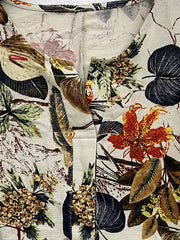 Floral Print Half Sleeve Notched Neck Dress