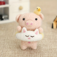 Piggy Felt Kit DIY Embroidery Craft Stitch Wool Felt Material Package