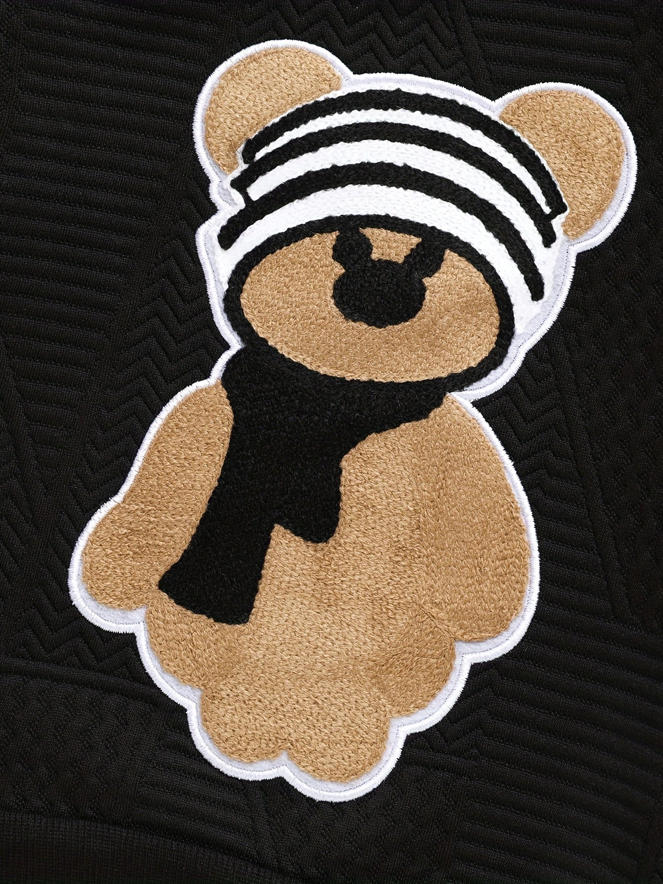 Boys Bear Print Knit Pants Suit for Spring and Autumn