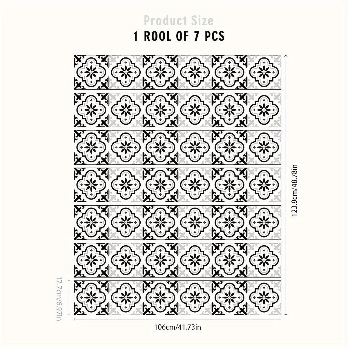 Moroccan Print Stair Sticker Self-Adhesive Art Wallpaper