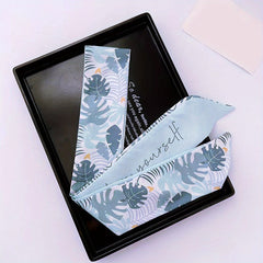 Floral Twill Ribbon Scarf Silk Satin Neckerchief Handle Skinny Scarf