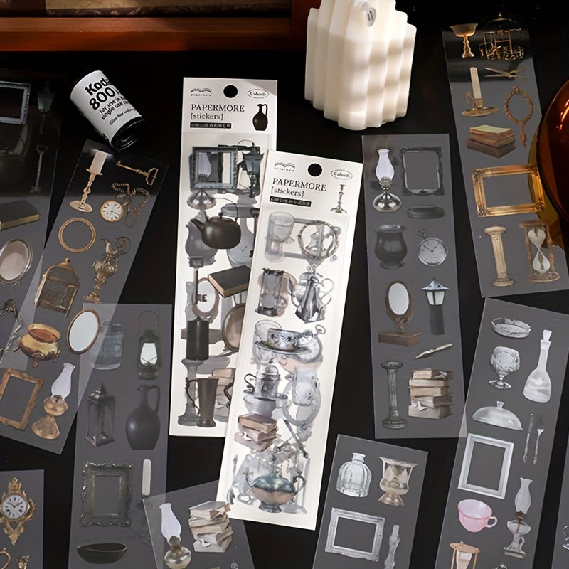 6pcs Vintage Stickers for DIY Art Supplies