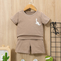 Dinosaur Graphic Tee And Shorts Set for Boys