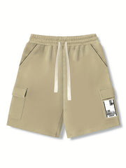 Comfy Cargo Shorts Men's Casual Stretch Elastic Waist Drawstring Shorts
