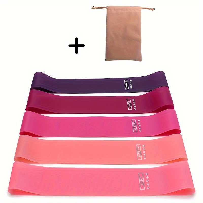 5pcs Portable Yoga Resistance Ropes TPE Fitness Tension Bands