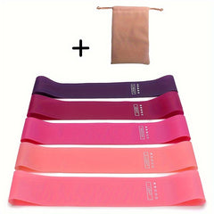 5pcs Portable Yoga Resistance Ropes TPE Fitness Tension Bands