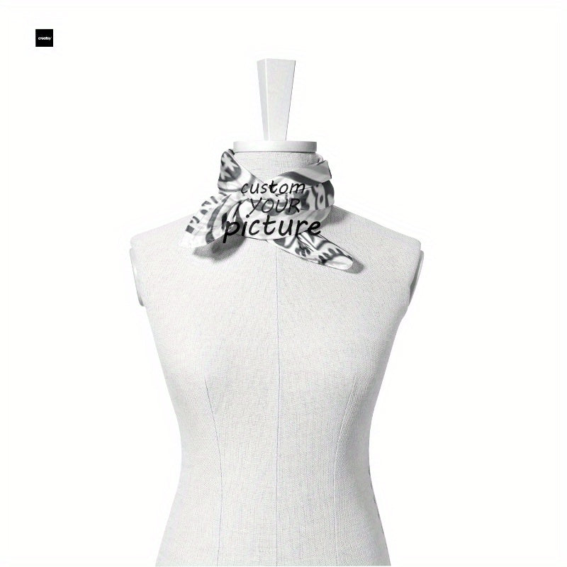 Personalized Square Scarf with Your Photo Emblem Soft Polyester Versatile Shawl